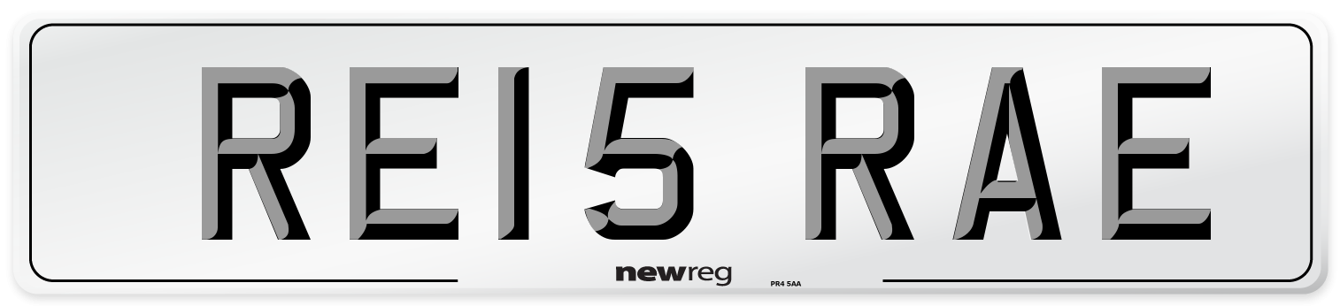 RE15 RAE Number Plate from New Reg